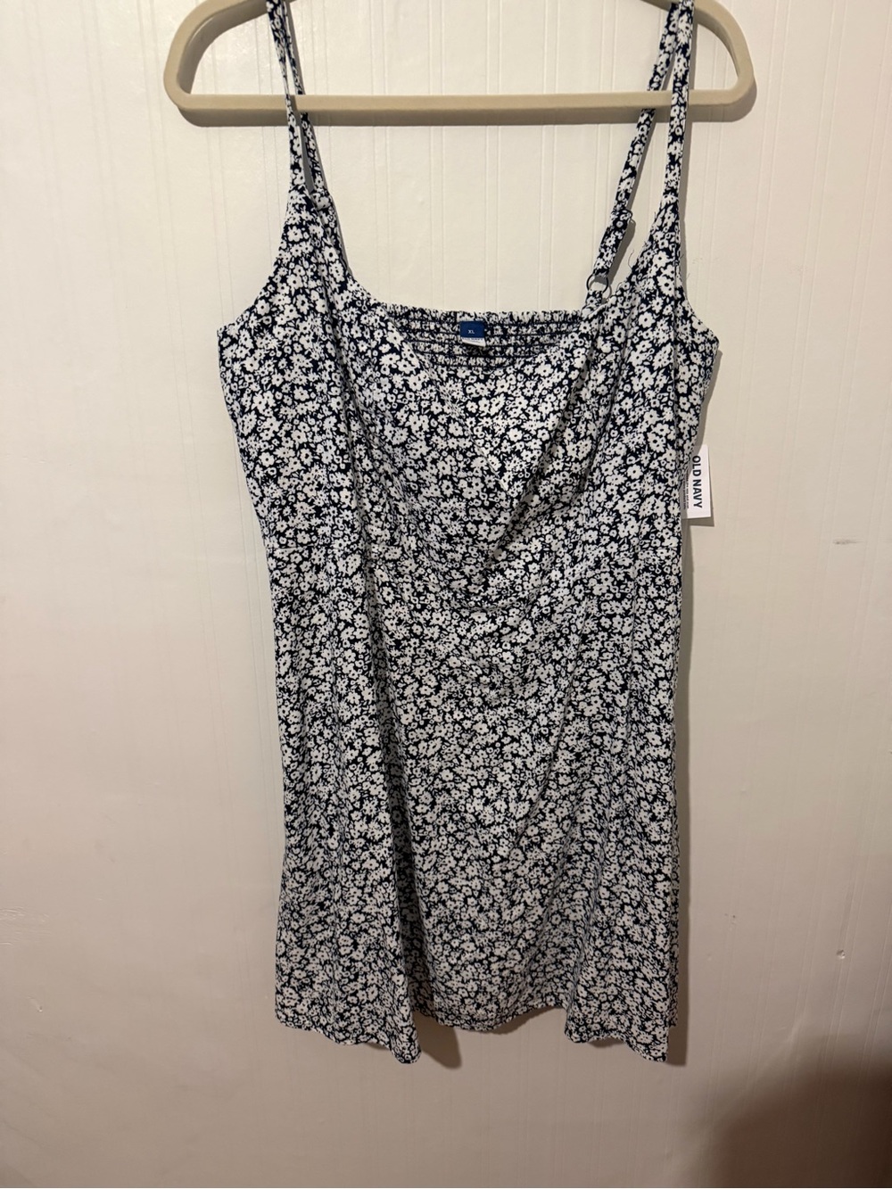Navy and White Floral Slip Dress NWT